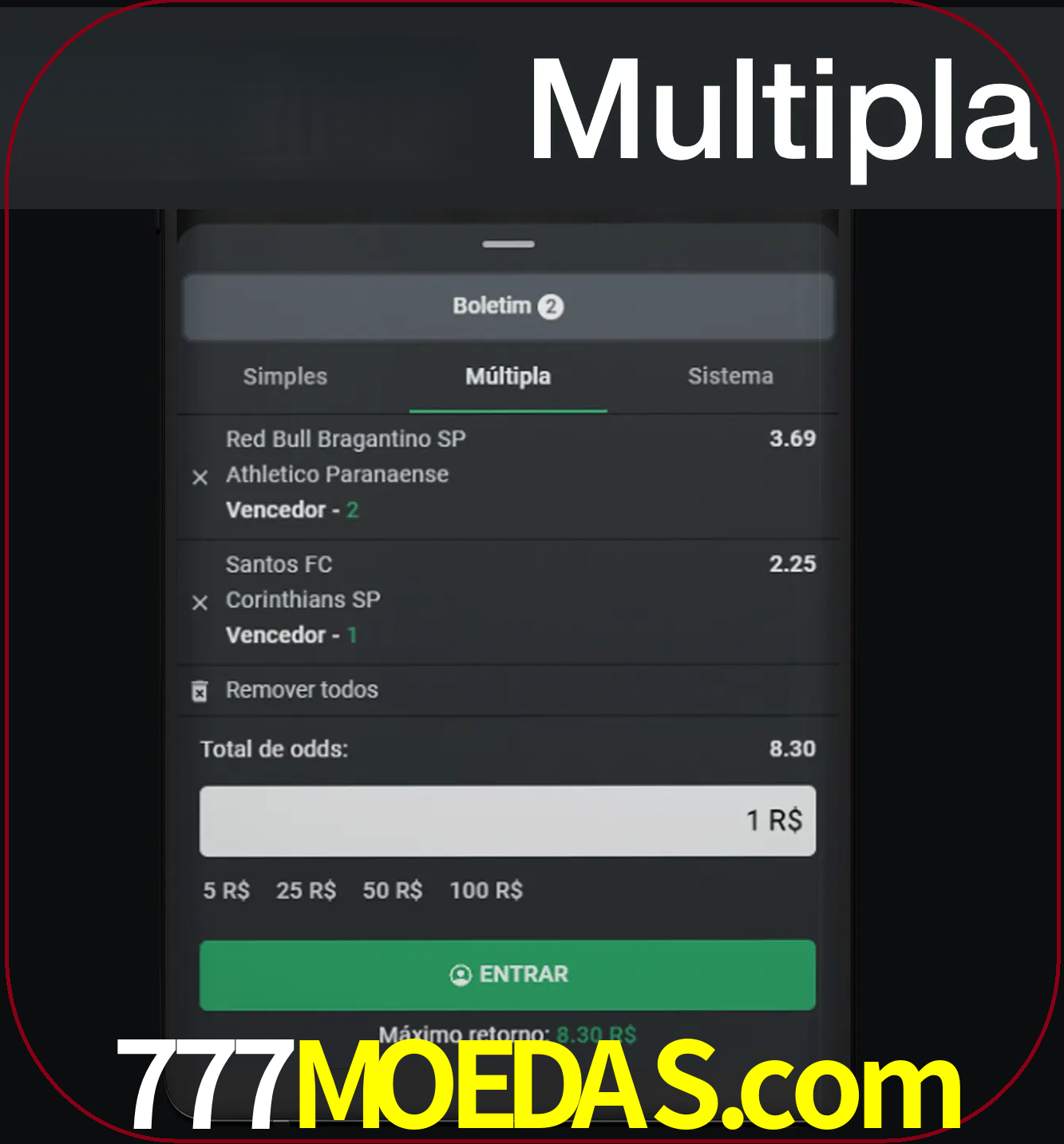 Faça apostas mais valiosas com mais de duas apostas.