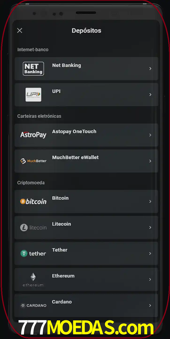 Você pode usar métodos alternativos de depósito.