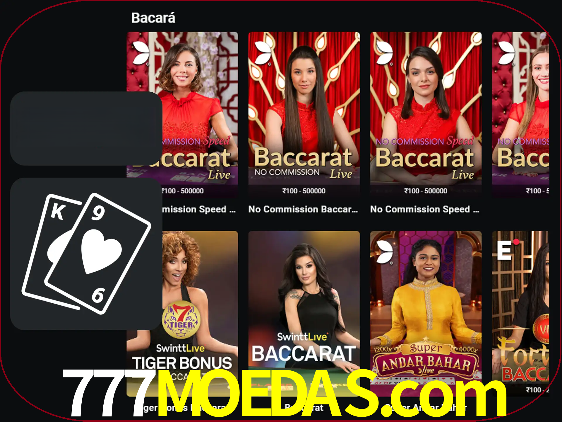 Ganhe muito dinheiro jogando jogos de bacará.