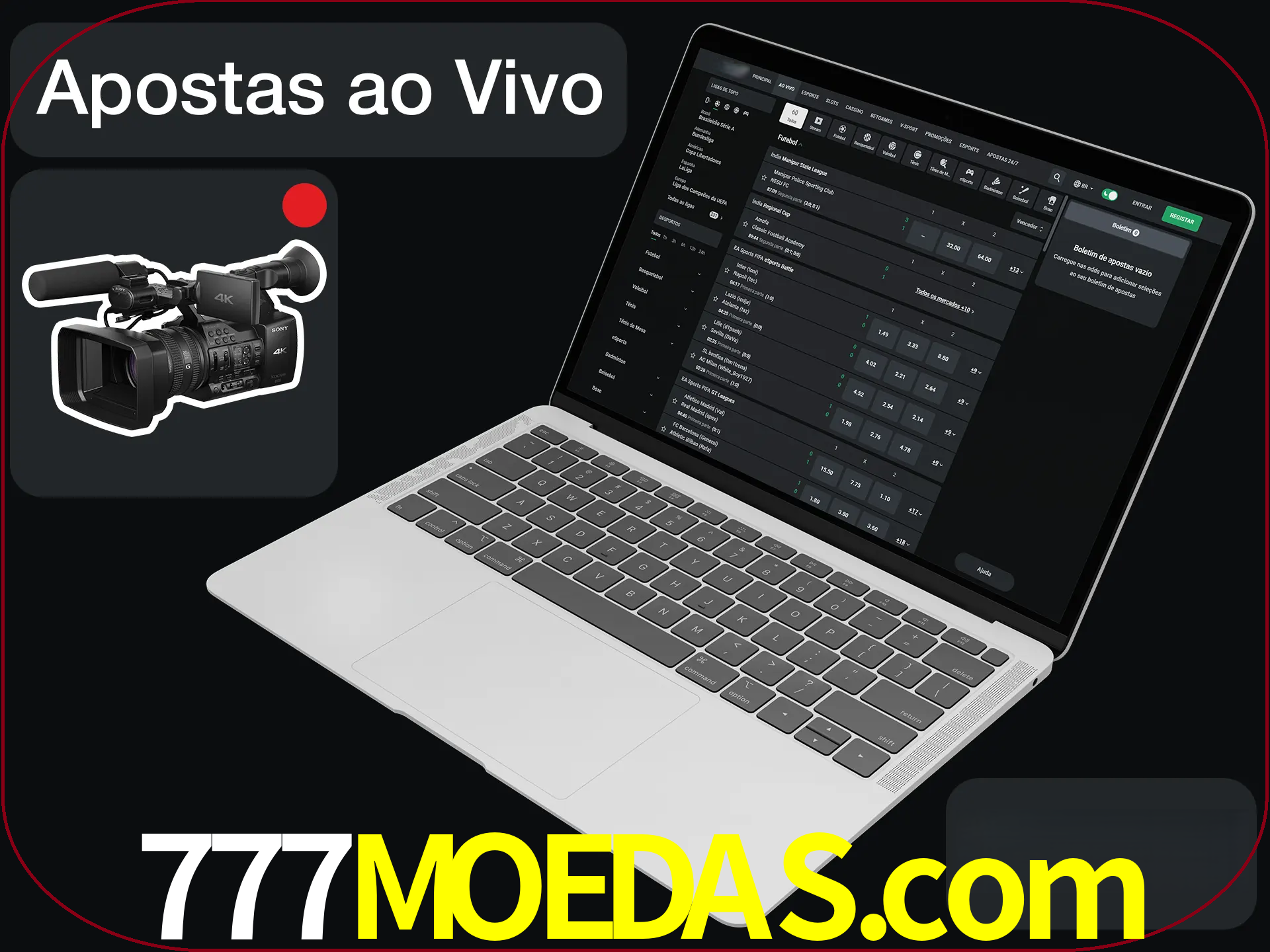 Aposte em formato ao vivo em nosso site.
