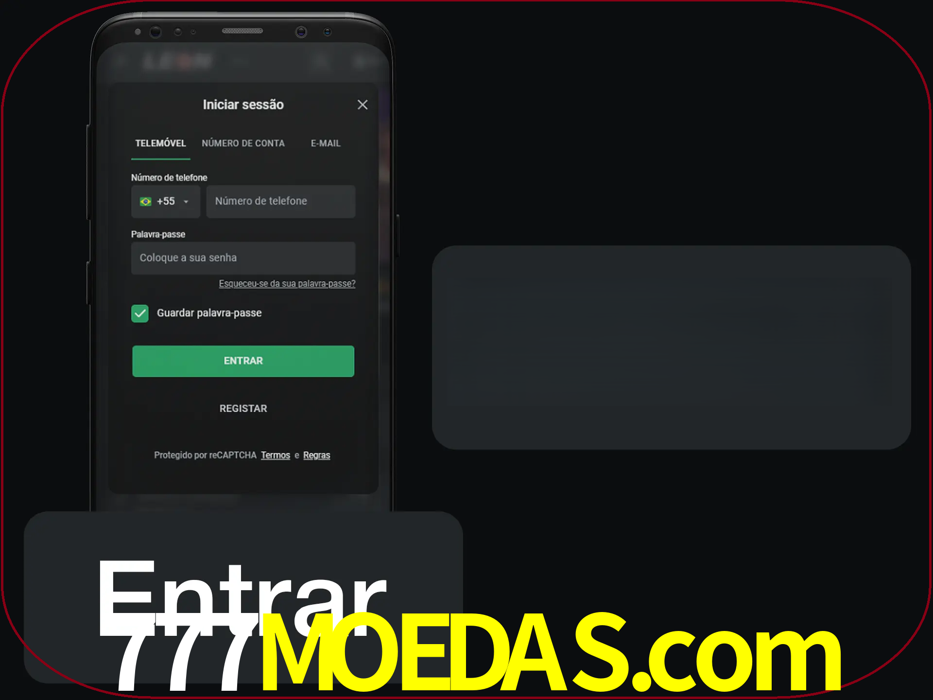 Faça o login para começar a apostar e jogar no cassino.
