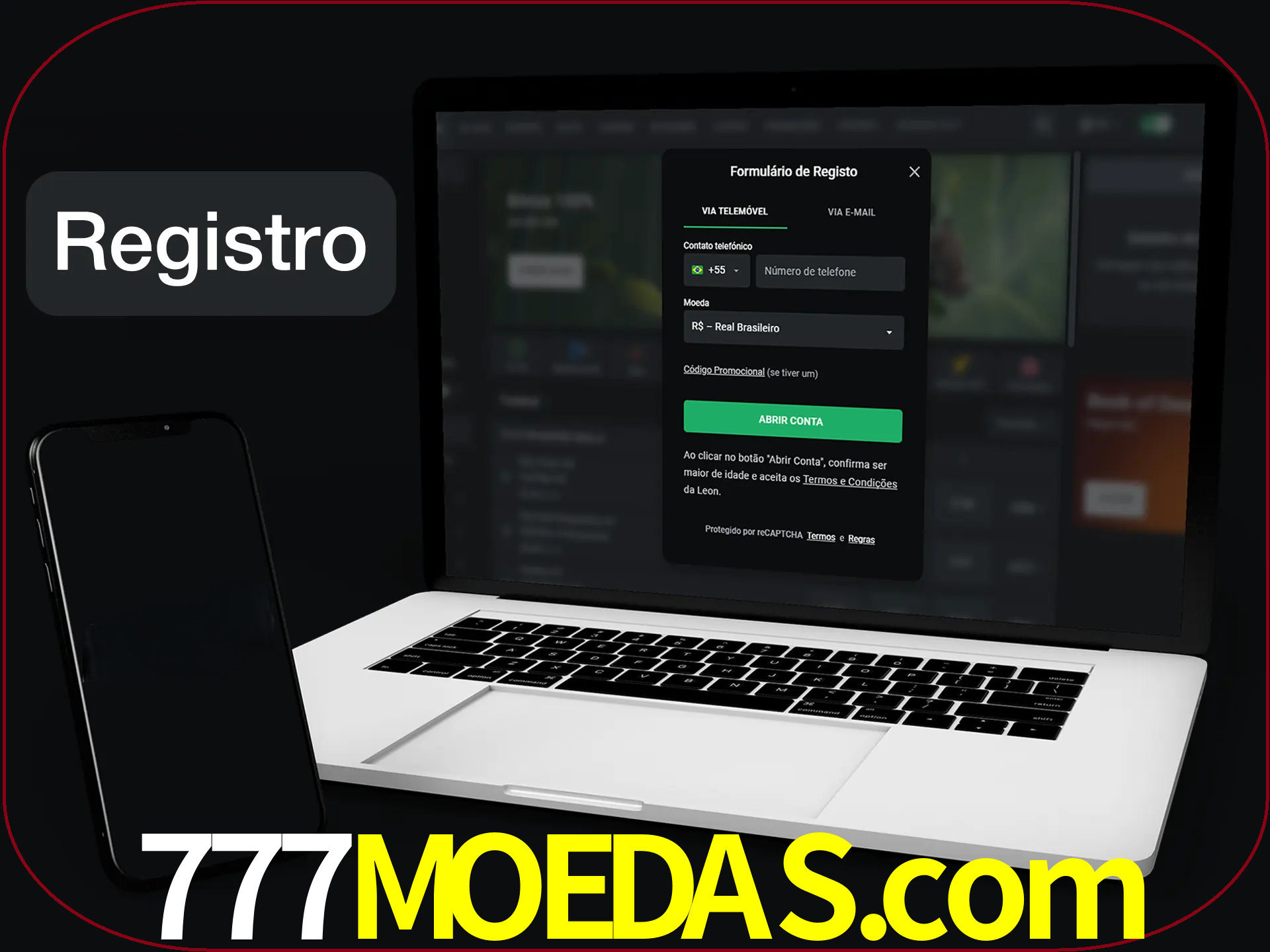 O registro na LeonBet é simples.