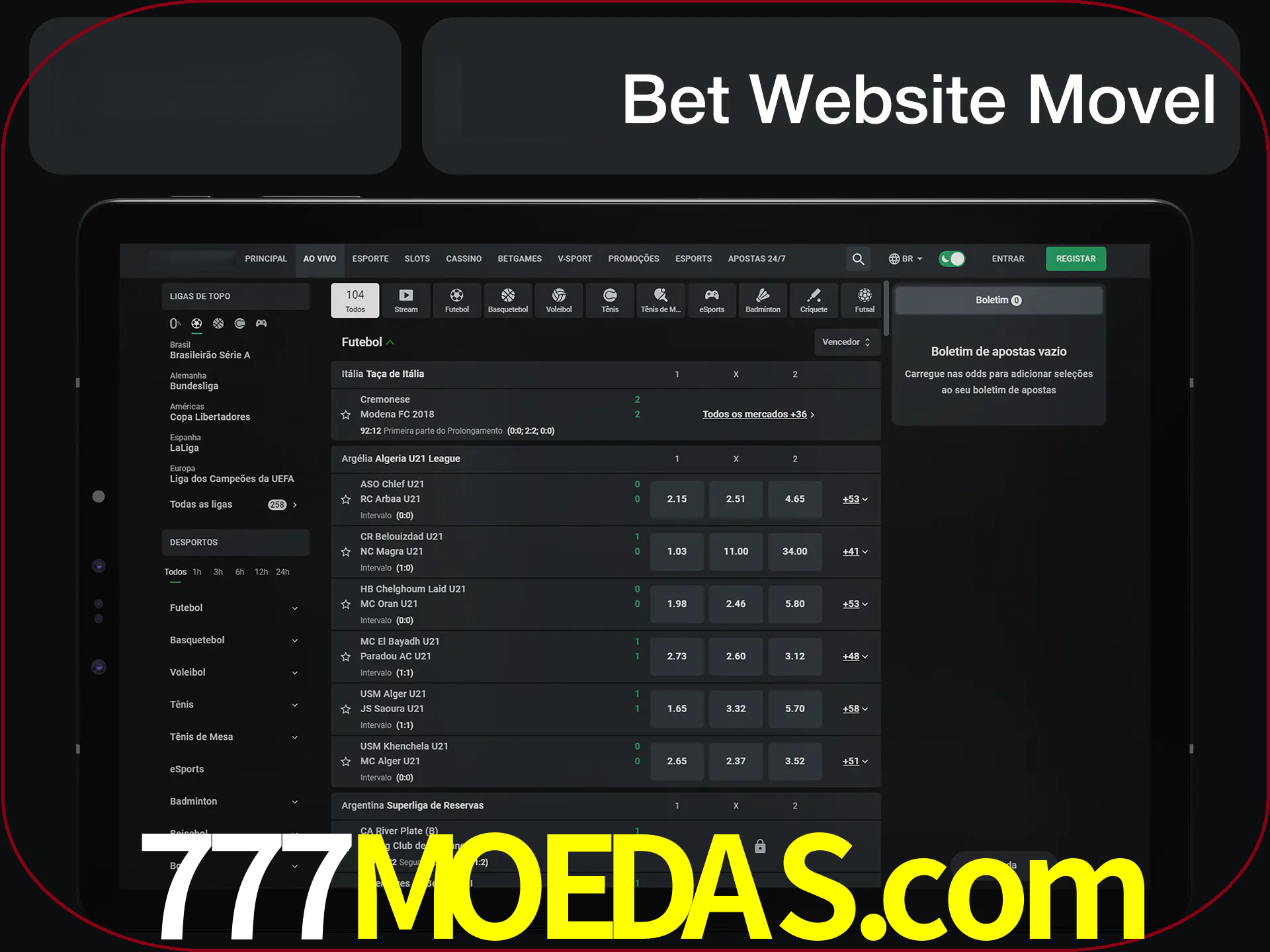 Use nosso website em qualquer dispositivo.